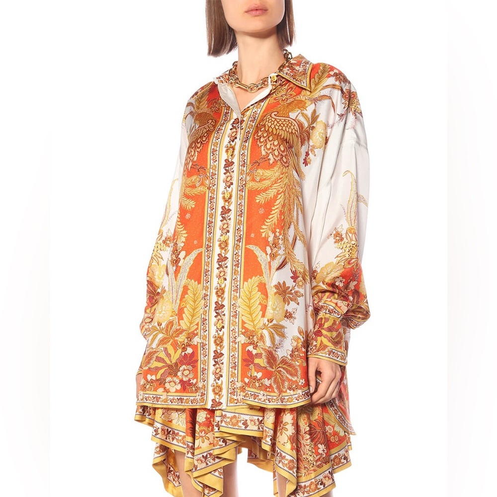 Zimmermann Placement Printed Silk Twill Blouse AU0P